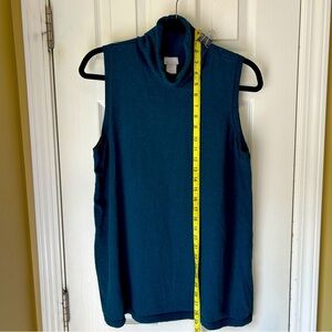 Chico's sleeveless, teal, sweater, size 2 (large)